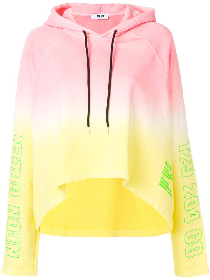 Msgm High-low Hem Hoodie - Pink & Purple
