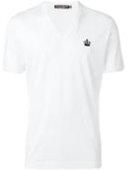 Dolce & Gabbana Crown Embroidered T-shirt, Men's, Size: 56, White, Cotton