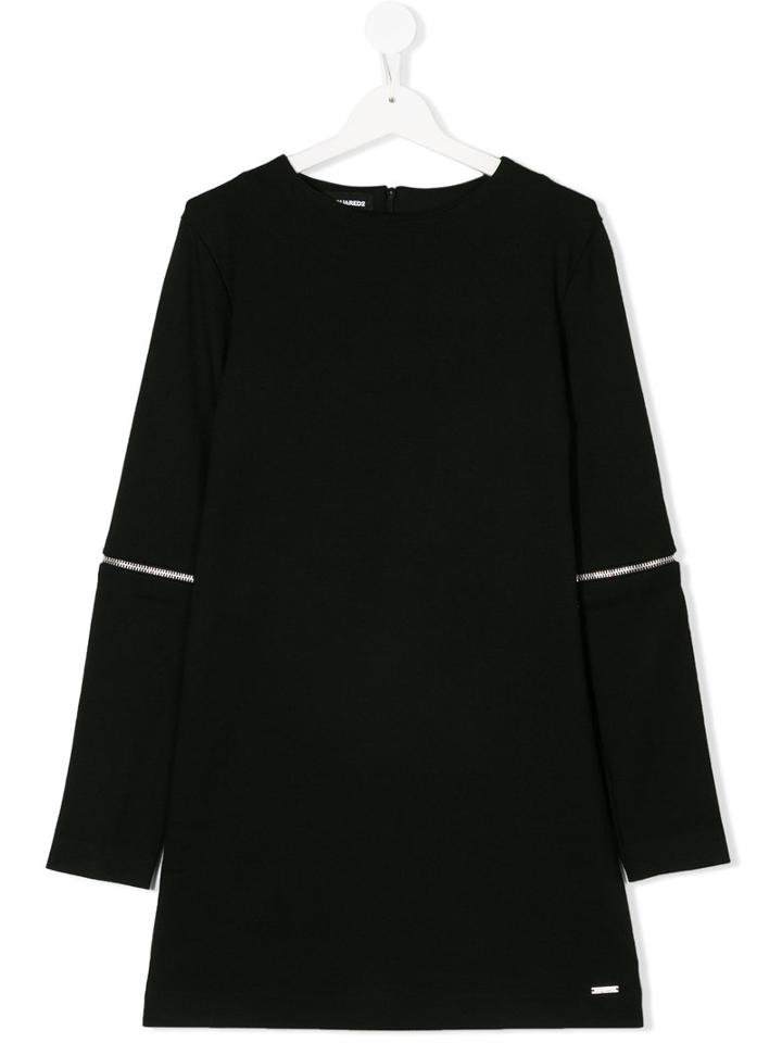Dsquared2 Kids - Zip Sleeve Long Top - Kids - Nylon/spandex/elastane/viscose - 16 Yrs, Black