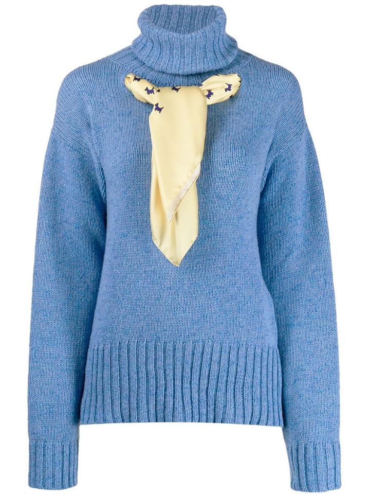 Jejia Scarf-detail Knit Sweater - Blue
