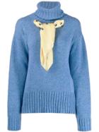 Jejia Scarf-detail Knit Sweater - Blue