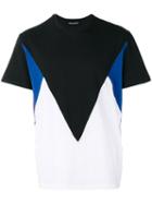 Neil Barrett Geometric Colour Block T-shirt, Men's, Size: Large, Black, Cotton