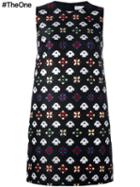Red Valentino Geometric Embroidery Dress, Women's, Size: 40, Black, Acrylic/polyester/acetate