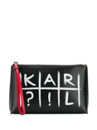 Karl Lagerfeld Logo Zipped Clutch - Black