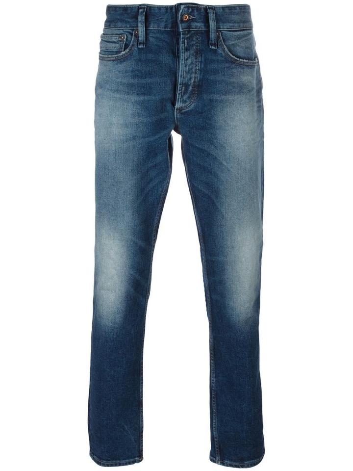 Denham 'drill Ava 1901' Jeans, Men's, Size: 36/32, Blue, Cotton/calf Leather/spandex/elastane