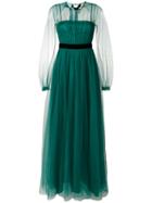 No21 Open Back Tulle Gown - Green