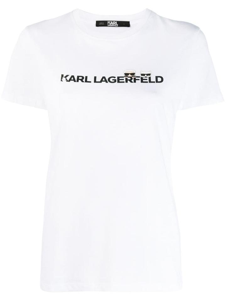 Karl Lagerfeld Logo Printed T-shirt - White