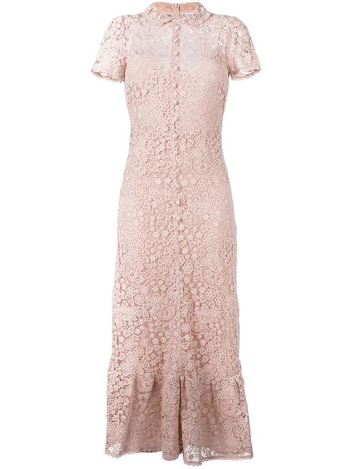 Red Valentino Long Macramé Dress, Women's, Size: 42, Pink/purple, Cotton/polyester/polyamide