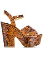 Michael Michael Kors Snake-effect Platform Sandals - Brown