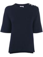 Chloé Button Shoulder Knitted Top - Blue