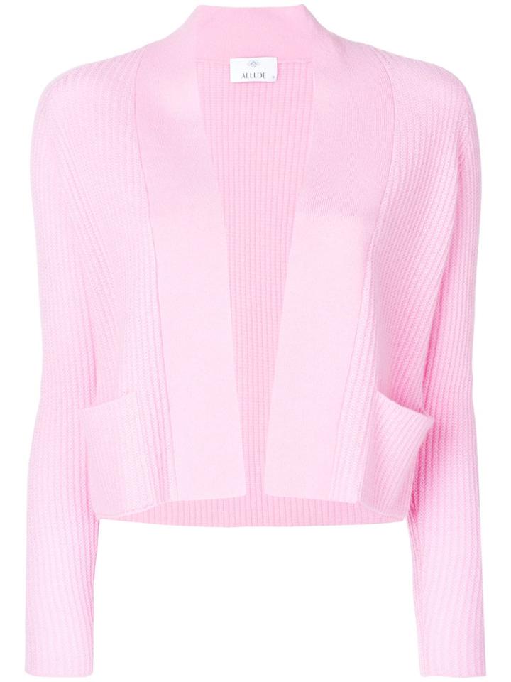 Allude Ribbed Cardigan - Pink