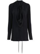 Vera Wang Draped Front Blouse - Black