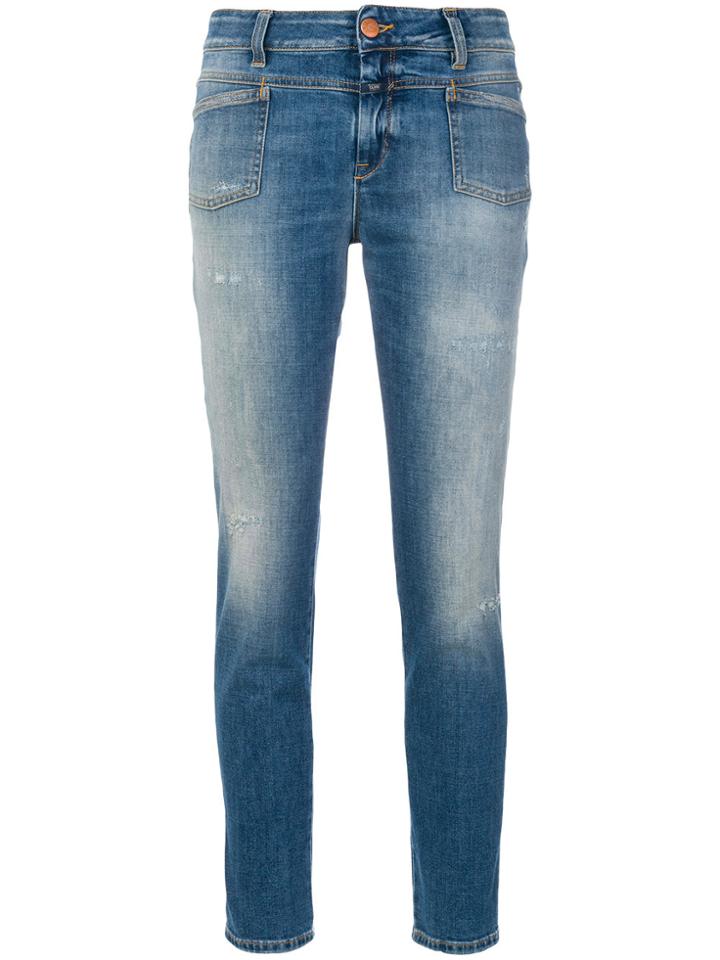 Closed Acid Wash Cropped Jeans - Blue