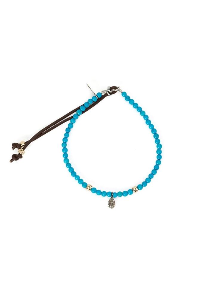 Catherine Michiels Beaded Bracelet, Adult Unisex, Blue, Silver/turquoise