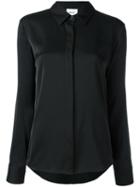 Dkny Satin Shirt, Women's, Size: Xs, Black, Silk/spandex/elastane