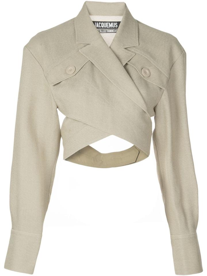 Jacquemus Le Haut Long-sleeved Crop Top - Neutrals
