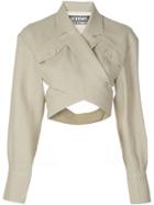 Jacquemus Le Haut Long-sleeved Crop Top - Neutrals