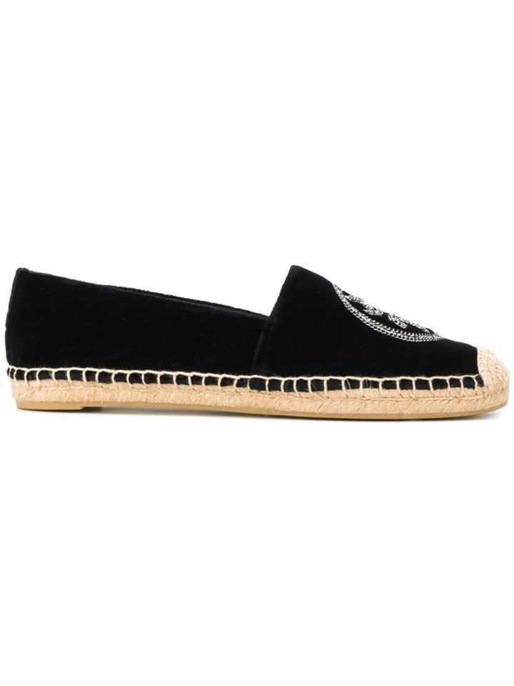 Tory Burch Logo Chain Espadrilles - Black