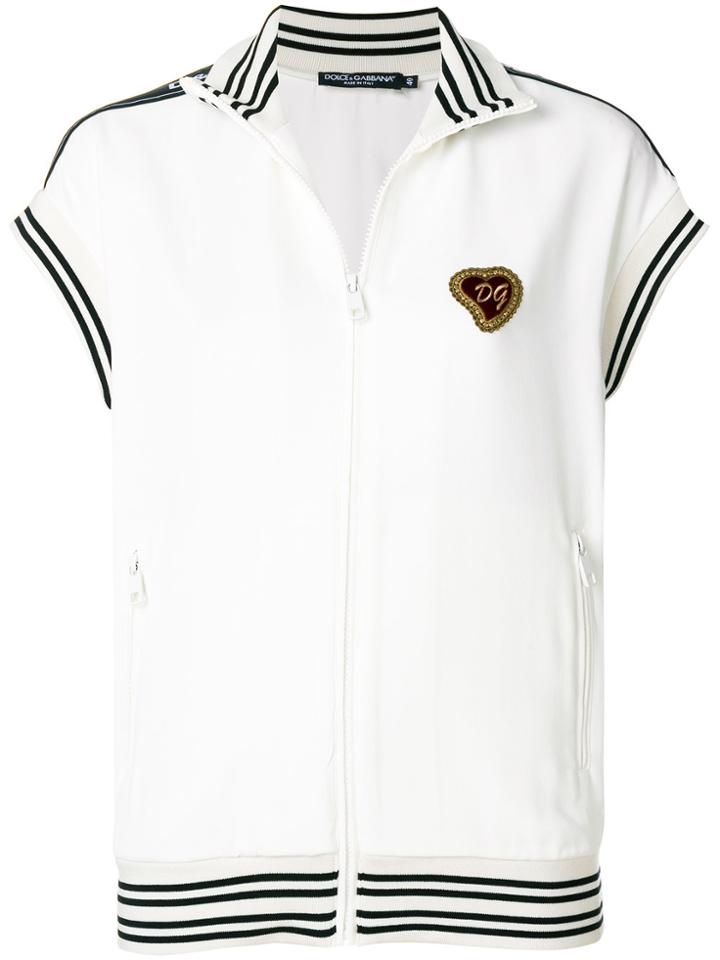 Dolce & Gabbana Sacred Heart Zip Top - White