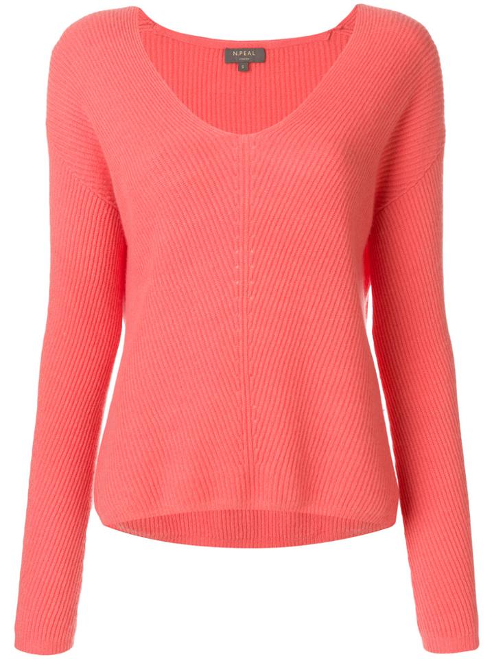 N.peal V-neck Jumper - Yellow & Orange