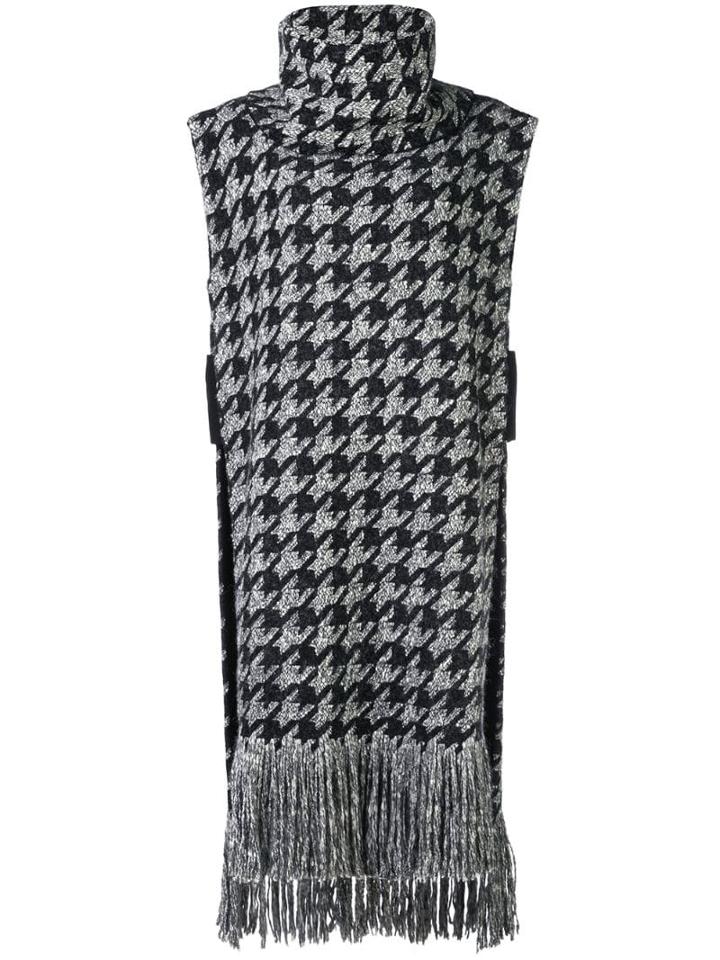 Oscar De La Renta Houndstooth Knitted Top - Black