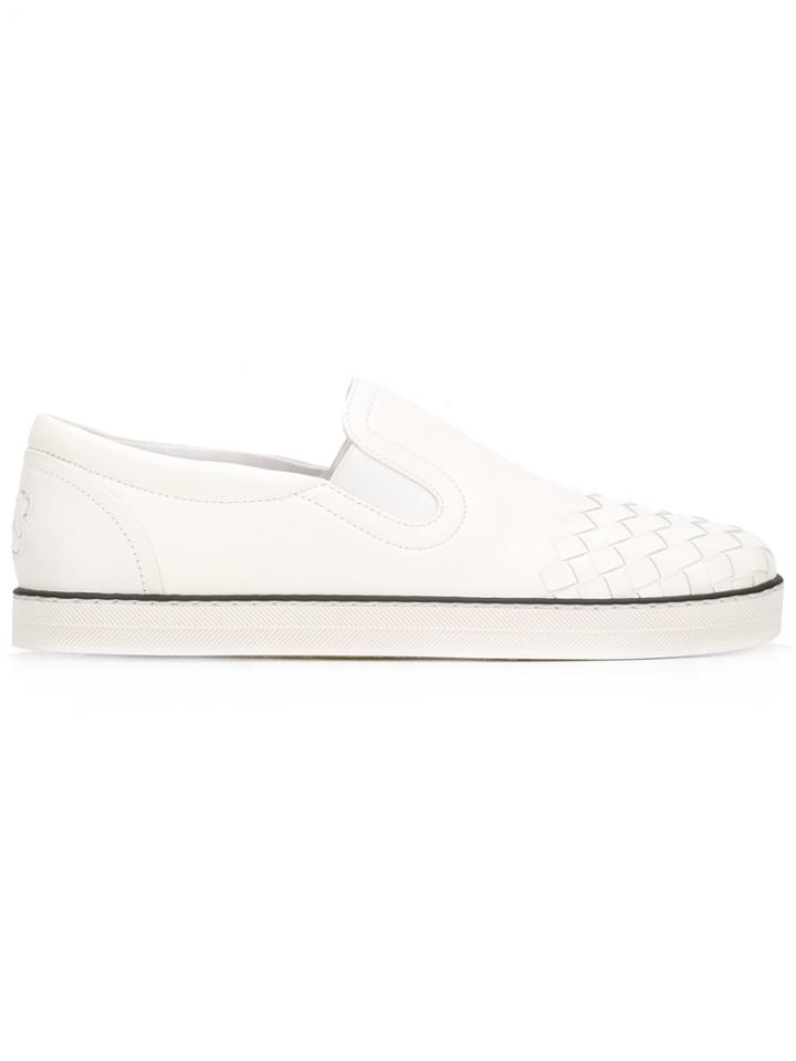 Bottega Veneta Woven Slip-on Sneakers - White