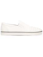 Bottega Veneta Woven Slip-on Sneakers - White