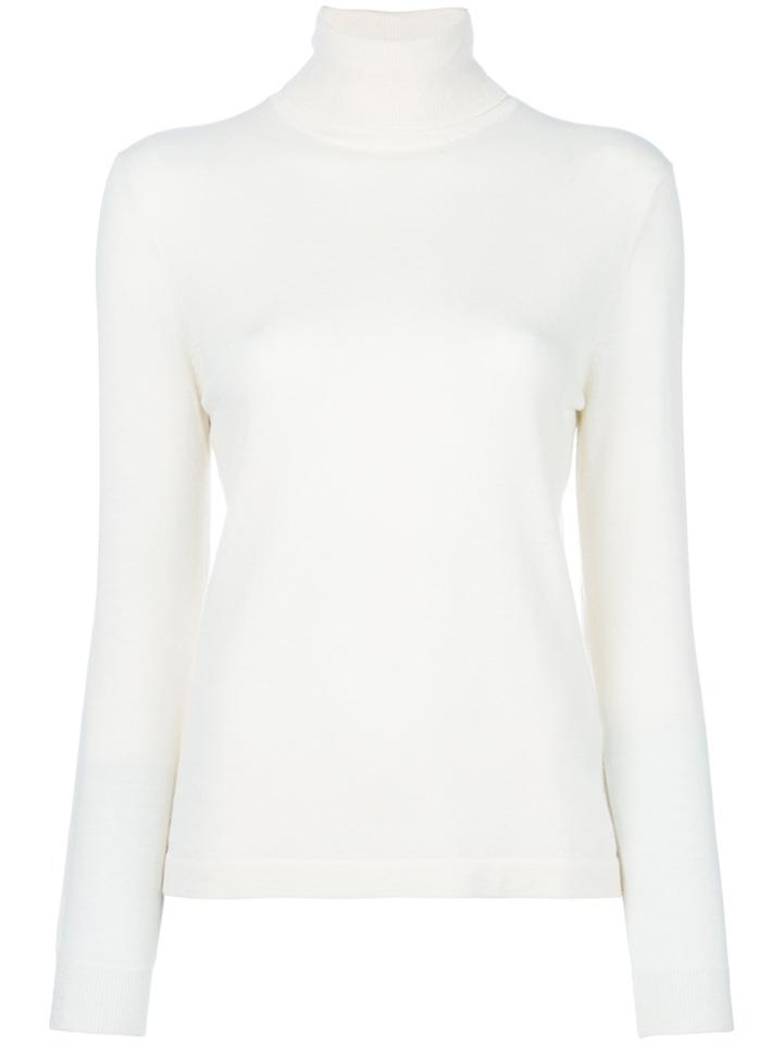 Cashmere In Love Cashmere Shayne Roll Neck Sweater - White