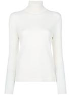 Cashmere In Love Cashmere Shayne Roll Neck Sweater - White
