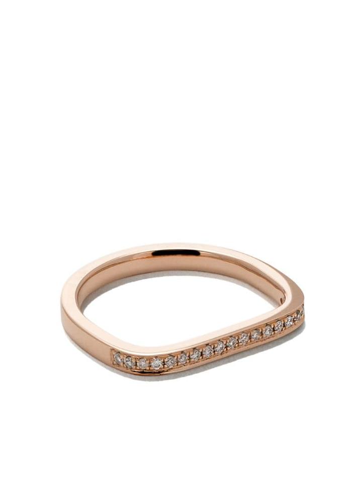 As29 18kt Rose Gold Mini Charm Pinky Diamond Ring
