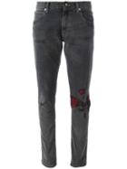 Loha Vete Lace Patch Skinny Jeans, Women's, Size: 29, Grey, Spandex/elastane/cotton