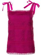 Alberta Ferretti Crochet Bow Top - Pink