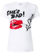 P.a.r.o.s.h. She's Bad Sequinned T-shirt - White