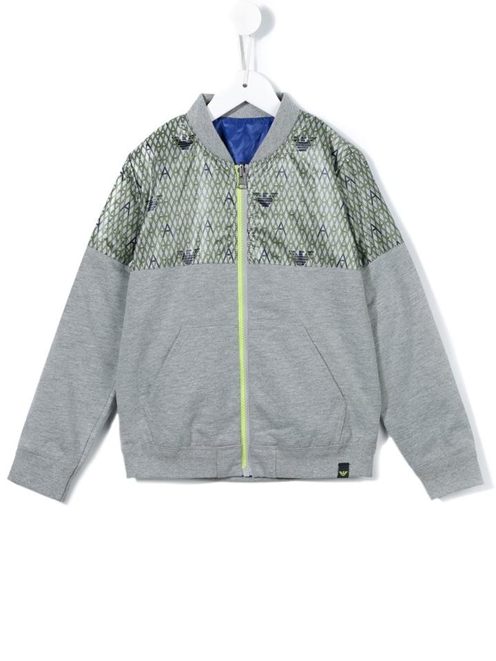 Armani Junior Logo Printed Bomber Jacket, Boy's, Size: 6 Yrs