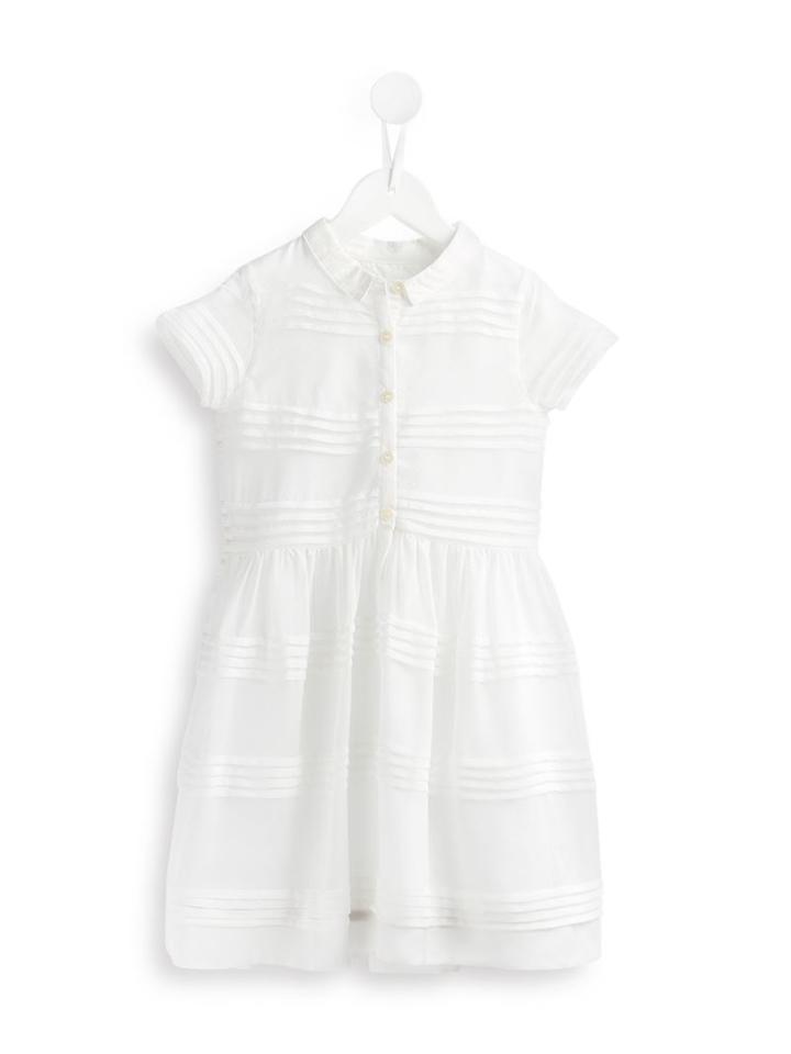 Burberry Kids Layered Stripe Dress, Girl's, Size: 10 Yrs, White