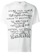 Yohji Yamamoto Quote Print T-shirt, Men's, Size: 40, White, Cotton