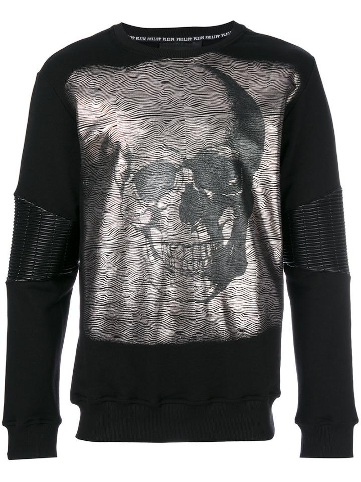 Philipp Plein - Metallic Skull Print Top - Men - Cotton/polyester/polyurethane - L, Black, Cotton/polyester/polyurethane