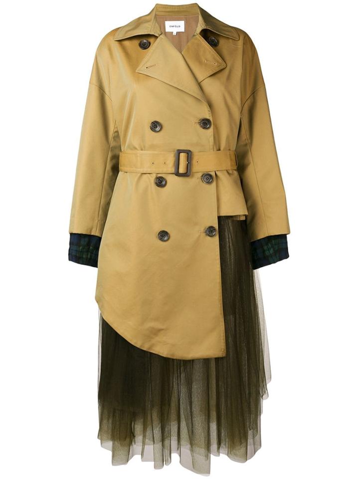 Enföld Tulle Skirt Trench Coat - Neutrals
