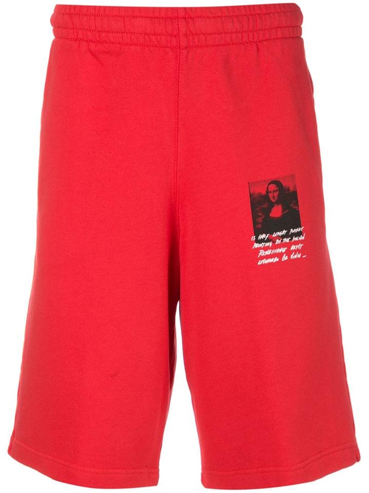 Off-white Mona Lisa Print Shorts - Red