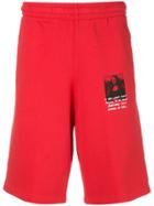 Off-white Mona Lisa Print Shorts - Red