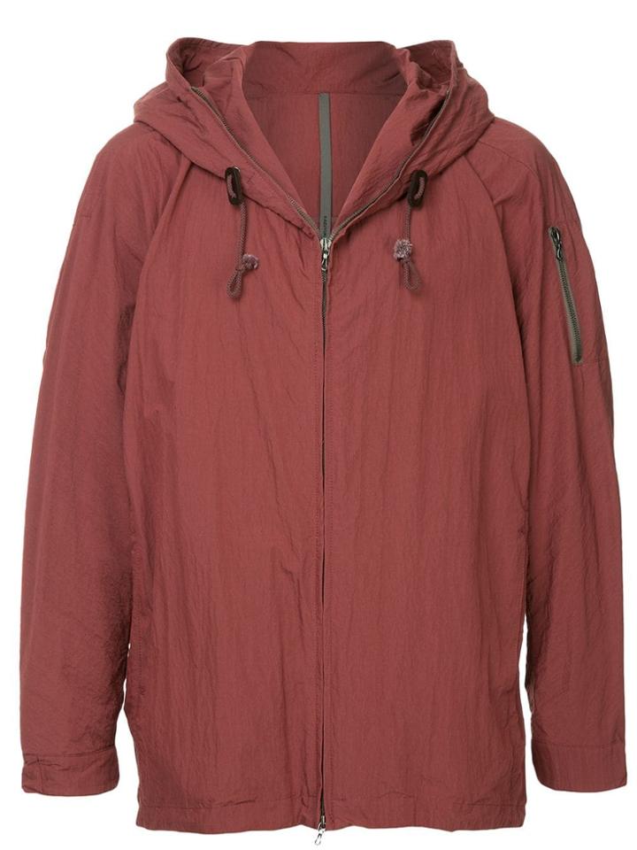 Kazuyuki Kumagai Creased Hooded Jacket - Red