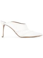 Tabitha Simmons Blade Pointed Toe Mules - White