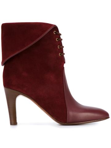 Chloé 'kole' Lace-up Leather Boots - Red
