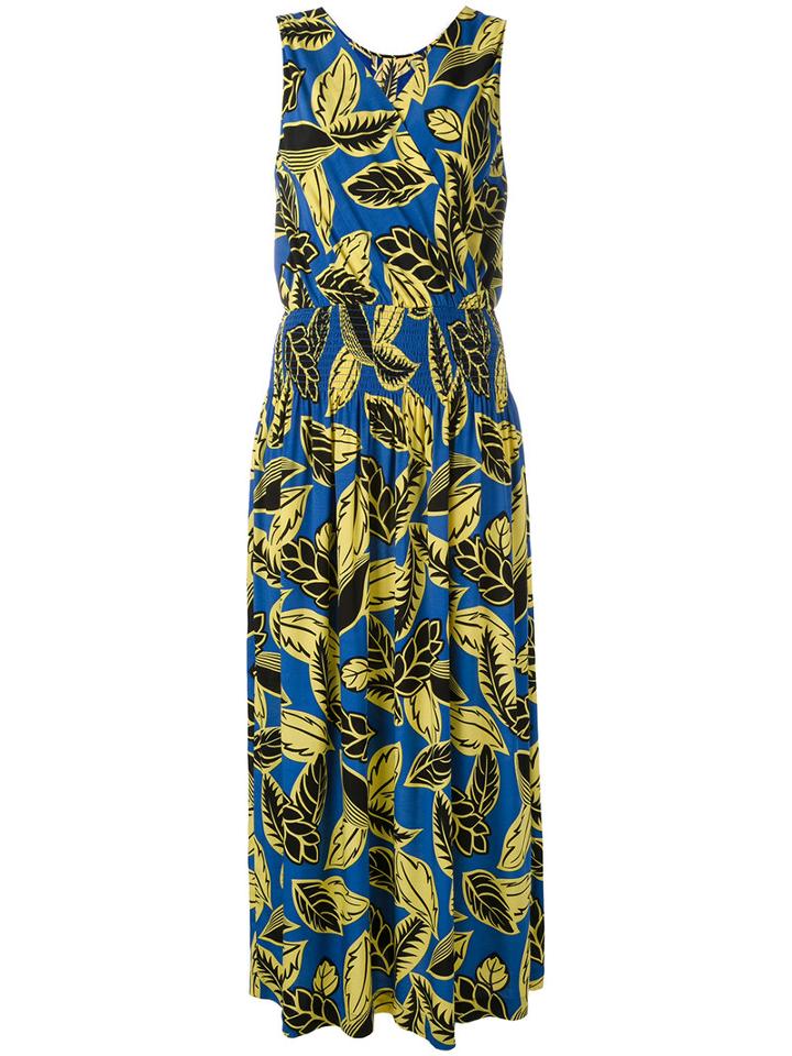 Boutique Moschino Printed Wrap Dress, Women's, Size: 44, Blue, Rayon