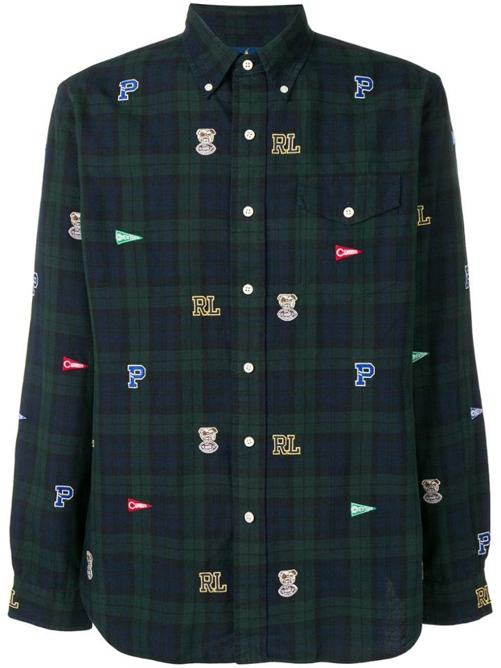 Polo Ralph Lauren Embroidered Logo Plaid Shirt - Blue