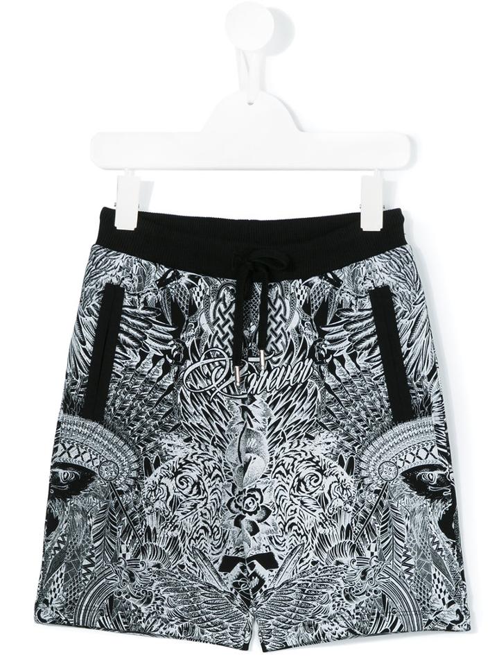 Philipp Plein Kids - Printed Track Shorts - Kids - Cotton - 12 Yrs, Boy's, Black