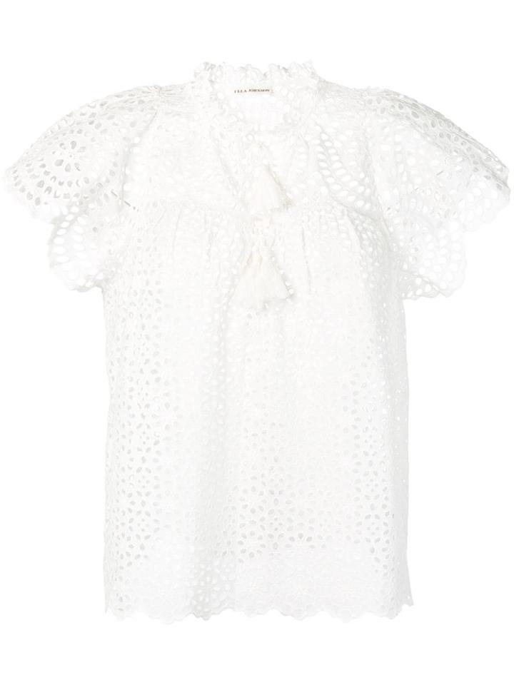 Ulla Johnson Perforated Blouse - White