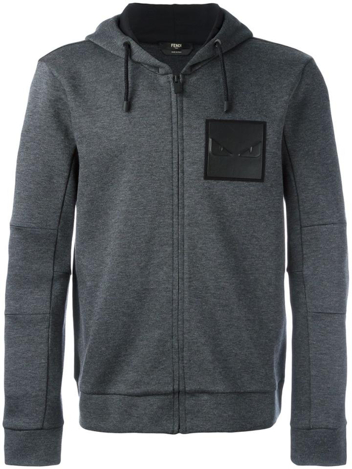 Fendi Bag Bags Patch Hoodie - Grey