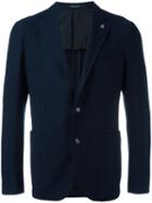Tagliatore Classic Knit Effect Blazer, Men's, Size: 54, Blue, Cotton/cupro