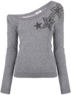 Liu Jo Star Embellished Sweater - Grey